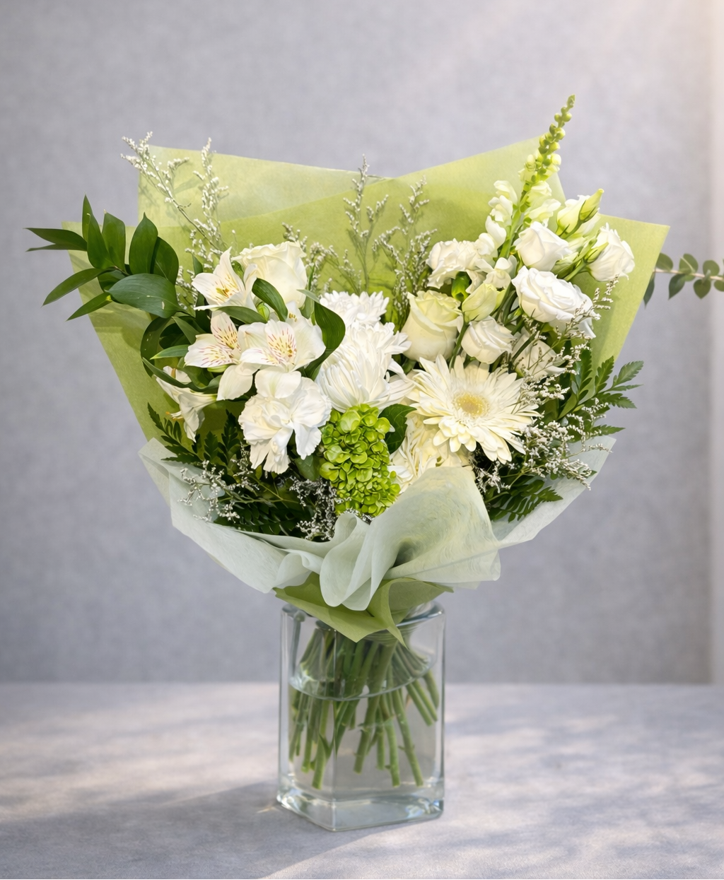 White and green
